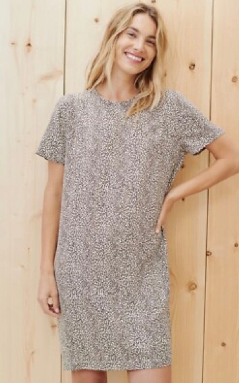 Jenni Kayne Leopard Print T-Shirt Dress Size Large